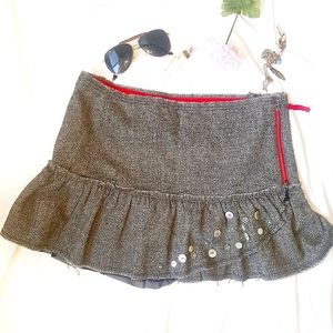 free people • ruffle zip button skirt